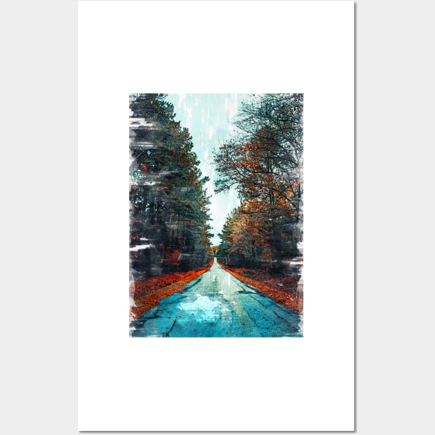 Foresty Straight Road - For Travelers Wall Art by ColortrixArt